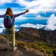 Female traveler with backpack in Costa Rica